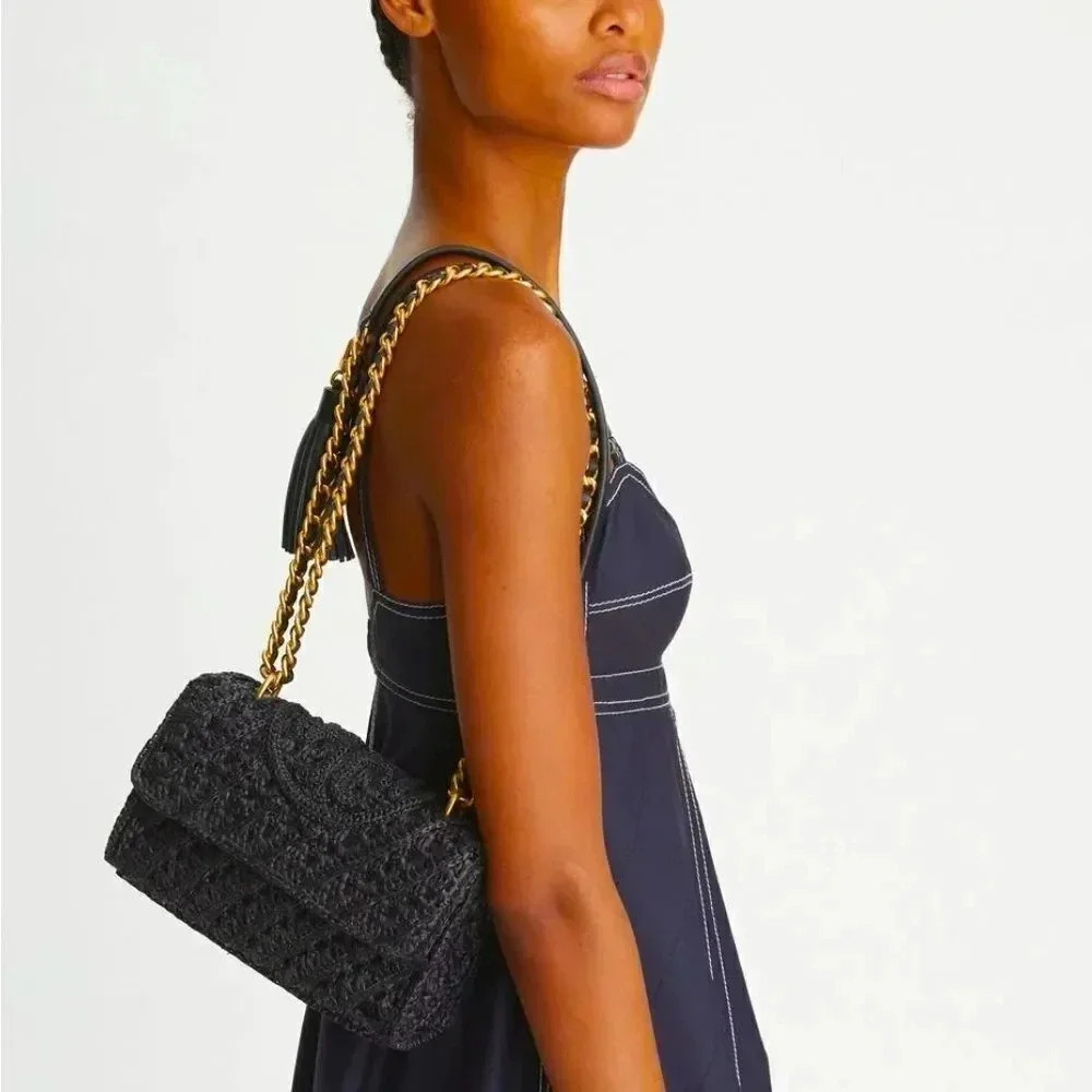 Tory Burch Fleming Raffia New‎ with tags Shoulder Small Bag